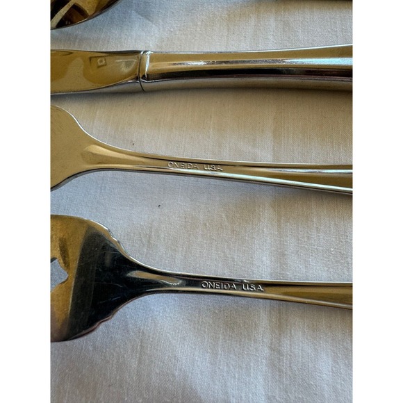 Vintage Oneida USA Simile Mid Century Modern Flatware 5 Piece Place Setting - Picture 4 of 4